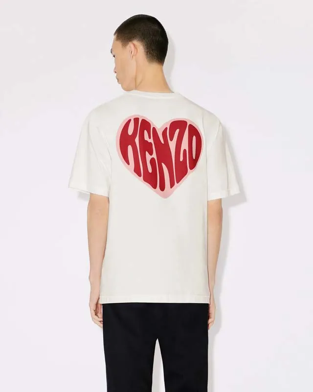 [Chinese Valentine's Day Series] KENZO 23 early autumn new men's love pattern letter casual T-shirt Color: Black Tibetan Blue White Size: M L